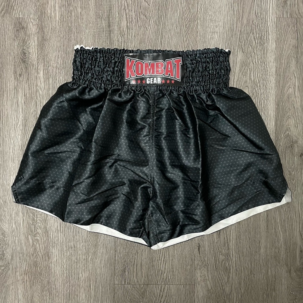 Kombat Gear Shorts Men's X-Large Black Must Thai MMA Boxing Training Thailand